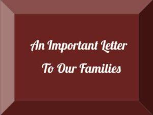 Letter To Families